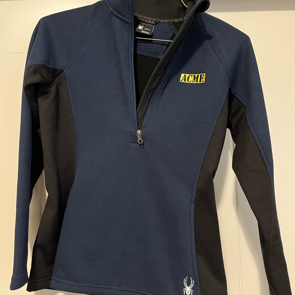 Spyder Dark Blue and Black Quarter-Zip Pullover